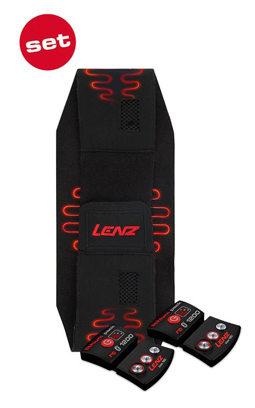 SET - Vyhrievaný pás na chrbticu LENZ Heat Bandage 1.0 + batérie lithium pack rcB 1200