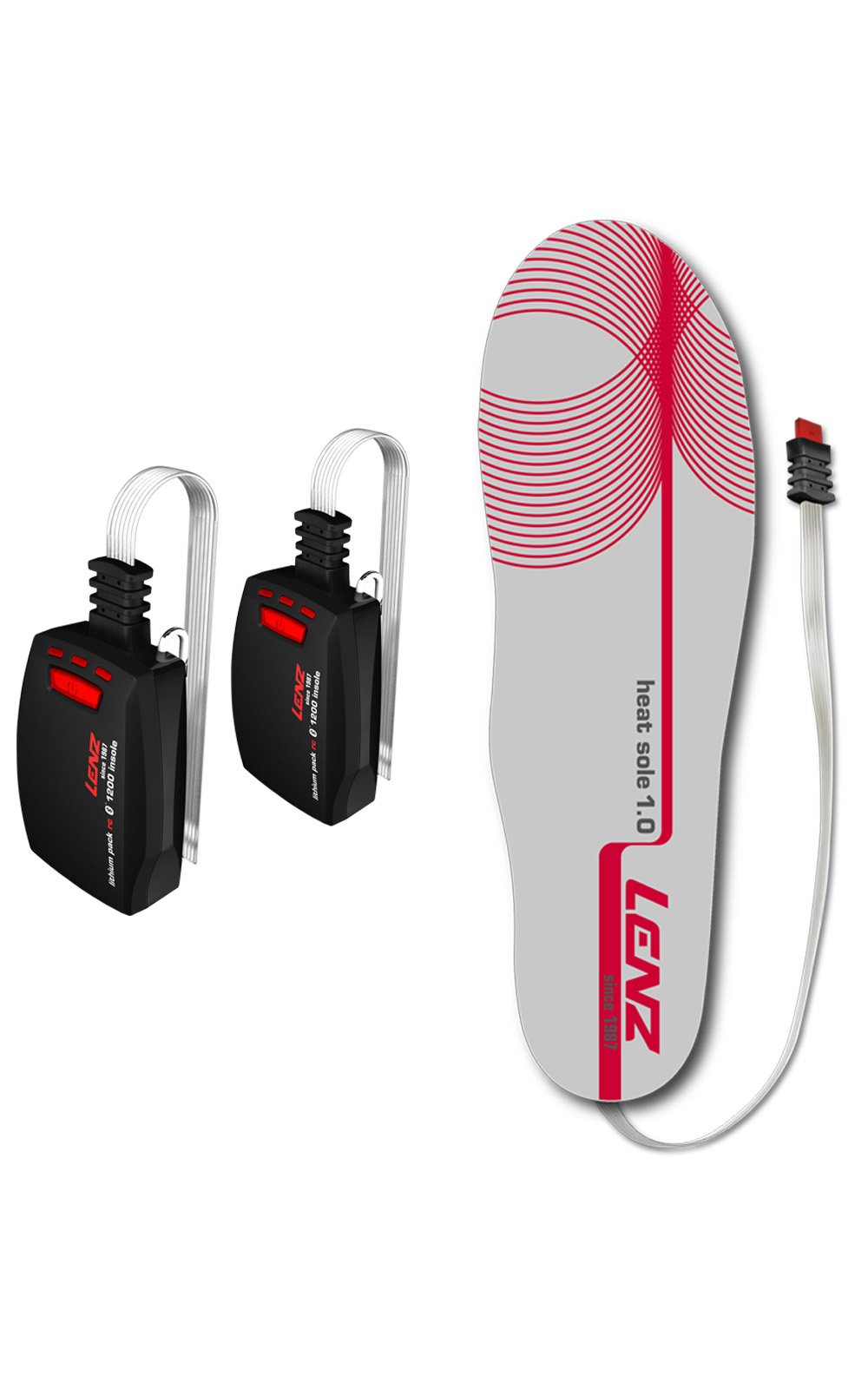 SET - Vyhrievané vložky LENZ Heat Sole 1.0 + batérie lithium pack insole rcB 1200