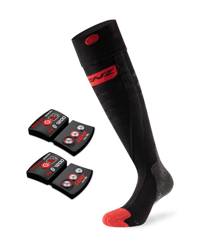 SET - Vyhrievané ponožky Slim Fit LENZ Heat Socks 5.0 Toe Cap + batérie lithium pack rcB 1200