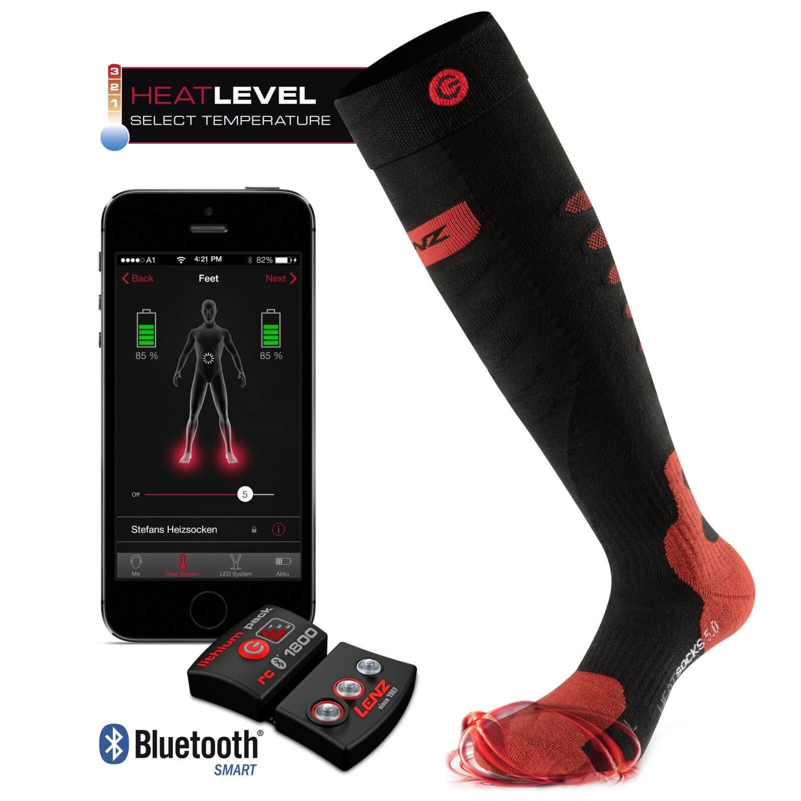 SET - Vyhrievané ponožky LENZ Heat Socks 5.0 Toe Cap + batérie lithium pack rcB 1200