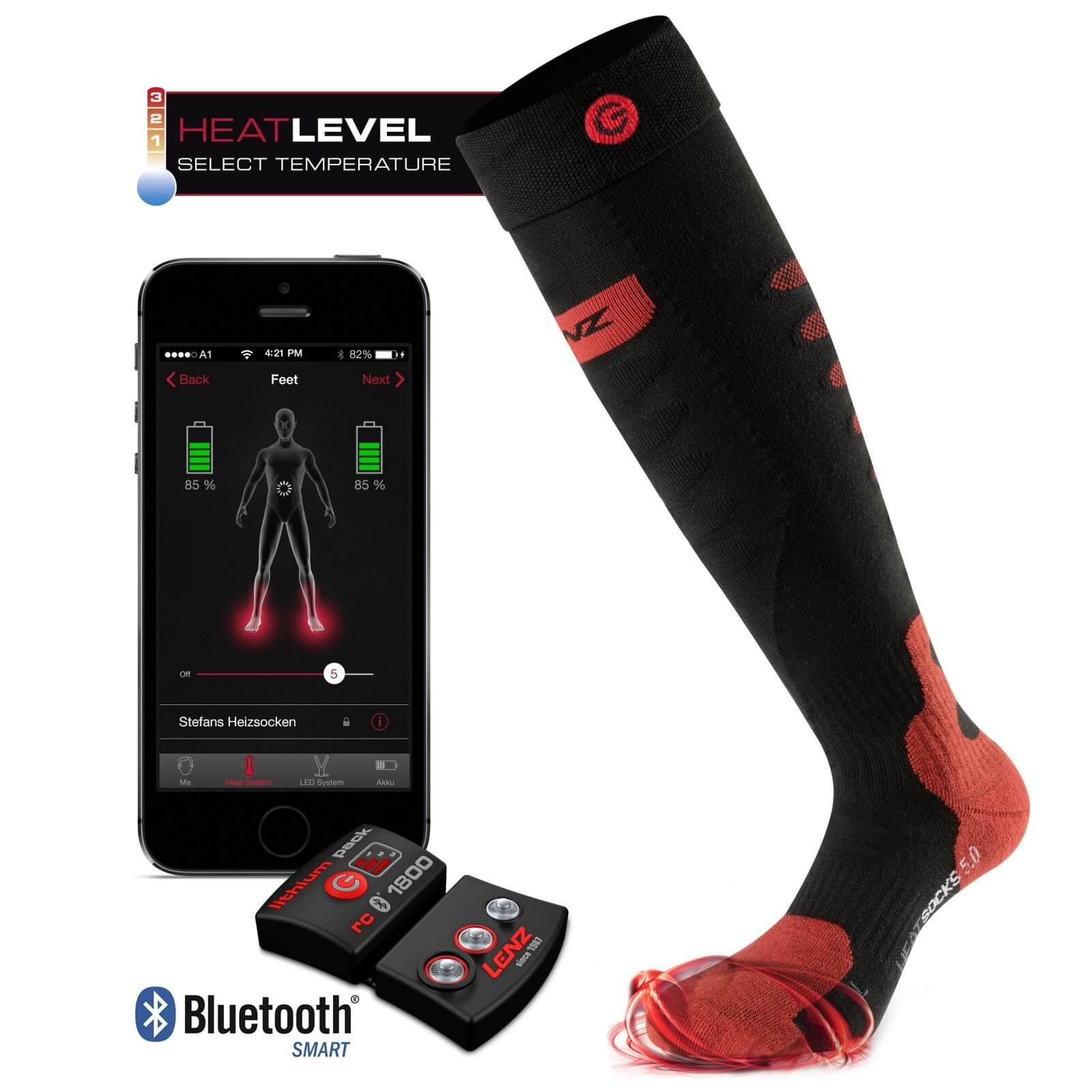 SET - Vyhrievané ponožky LENZ Heat Socks 5.0 Toe Cap + batérie lithium pack rcB 1200